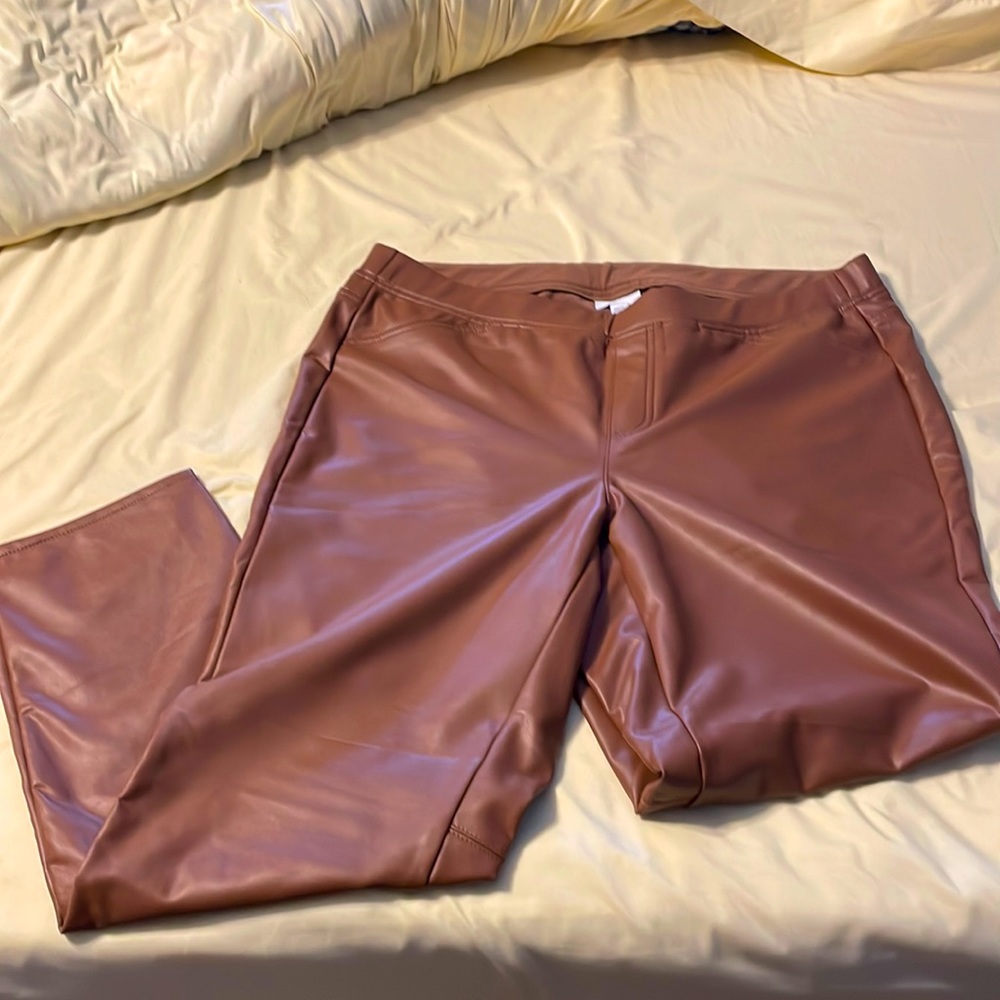 J.Jill NWT Hickory color imitation soft leather pants